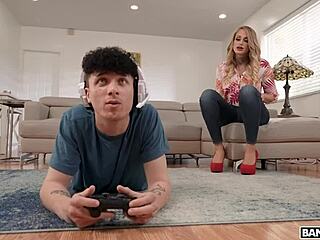 stephanie love sucks her stepsons big fat cock before getting a messy facial