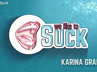 karina grand sucking cock and messy facial