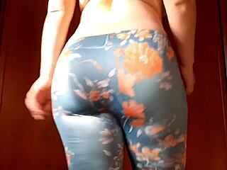 Walking and farting topless in leggings