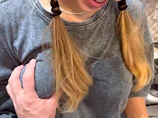 Dormmate girl gets cum in mouth and hair