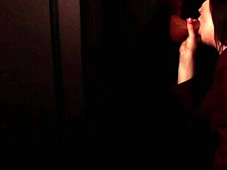 student sucks cock at the gloryhole
