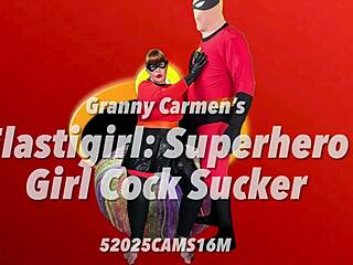 granny carmen sucks cock in elastigirl costume