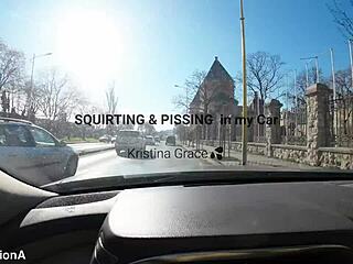 Kristina grace squirts and pisses in my car