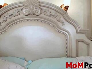 Brunette stepmom lily hall rides her stepson after sloppy bj