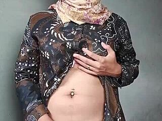Asian hijab ladyboy solo masturbation