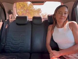 car driver and girlfriend suck cock on trip