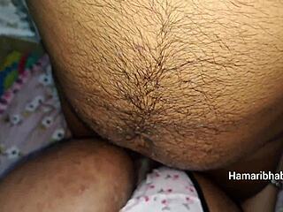 chubby aunty and young girl enjoy threesome doggy
