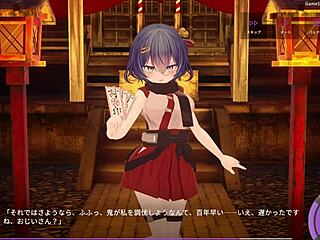 Demon trains the shrine maiden in hentai game