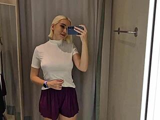 lets try on transparent clothes in mall fitting room