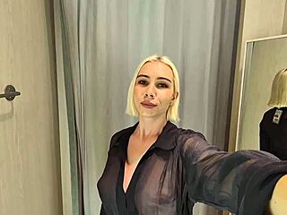 lets try on transparent clothes in mall fitting room