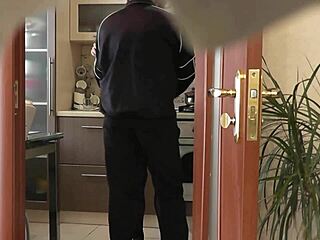 blonde milf gets neighbor cock in kitchen while husband away