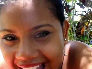 18yo latina teen gives public blowjob outside on the front lawn