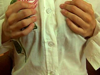 Oiling up my puffy nipples slowly