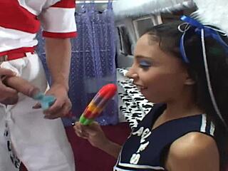 Latina teen cheerleader gets fucked in ice cream truck