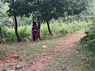 Outdoor to indoor fucking with indian village girlfriend