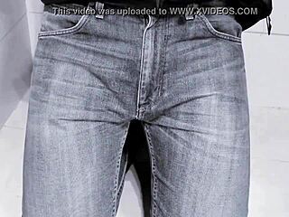 Pee in jeans in toilet