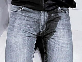 Pee in jeans in toilet