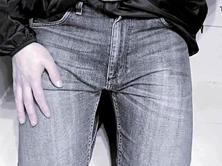 Pee in jeans in toilet