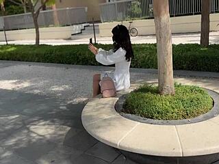Will this stranger girl agree to a public cumwalk for new iphone 😏