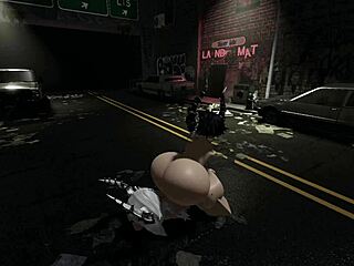 My futanari girlfriend fucked my ass right on the street