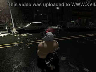 My futanari girlfriend fucked my ass right on the street