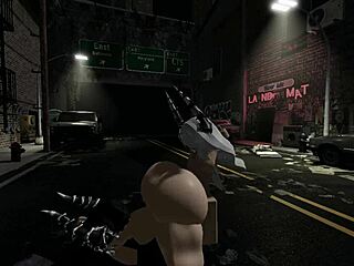 My futanari girlfriend fucked my ass right on the street