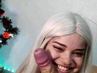 wellington cums in witch mouth after blowjob