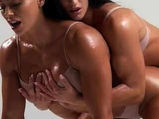 Ai generated amazon brunettes fight for lesbian dominance