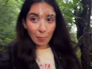 Brunette Does Crazy Public Cumwalk After Outdoor Blowjob And Flashing