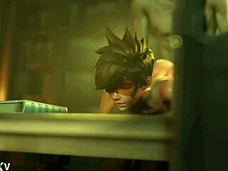 tracer gets fucked hard in doggystyle with big nipples