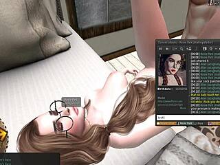 Nerd girl walking on second life