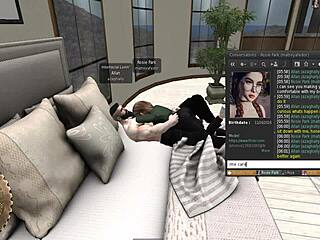 Nerd girl walking on second life