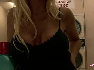 Racy blonde milf makes bald guy cum