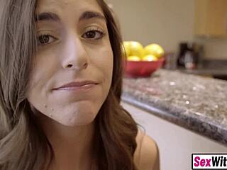 naughty teen stepsis devours big dick behind stepmom