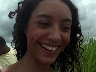 Risky sex in public pov busty brunette latina rides a cock in nature