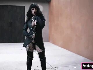 goth ink babe sucks and gets fucked by big cock