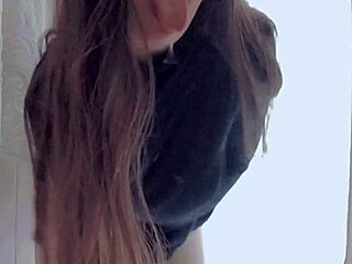 shy student touches herself in bathroom till dripping