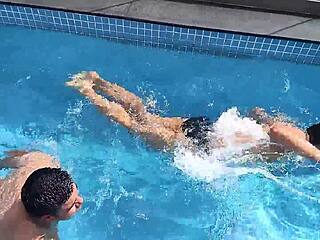 Yuri gaucho security guy fucks pool boy bareback