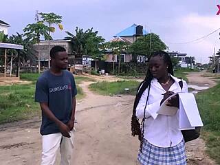 Ghana boy convinces schoolgirl with black cock