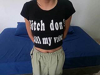 Blue Haired Teen Rides For Facial