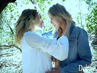 Sexy hot babes lick pussy in forest