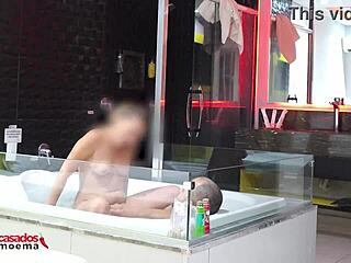 left cuckold waiting while macho took me raw in tub