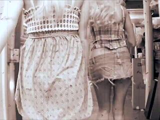 Horny blondes fuck with big strap on