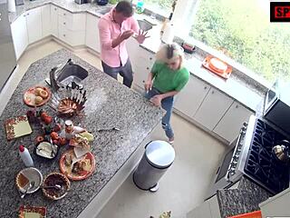 Stepsis begs for stepbros cock after dinner