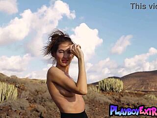 Skinny brunette russian diva taya vais posed nude in the desert