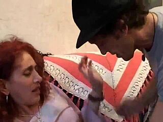 redhead milf licks young 18+ cock head slowly
