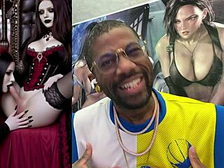 transgender nico robin plays with her breasts then sucks goth girl cock in vr