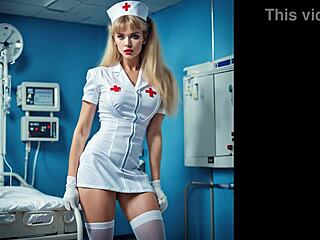 Space nurse cosplay parody with milf spy