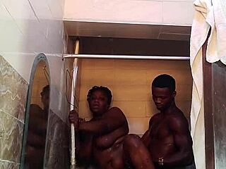 slippery wet hot fuck in bathroom
