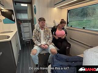 bangvan hitchhiking musician gets a ride and boob overdose with busty rv driver jennifer mendez
